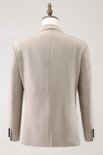 solapa de pico marfil raya diplomática de 3 piezas trajes de fiesta para hombre